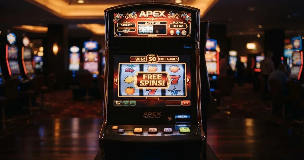 Herní automat s barevnými symboly a nápisem „Free Spins“ na obrazovce, české online casino prostředí