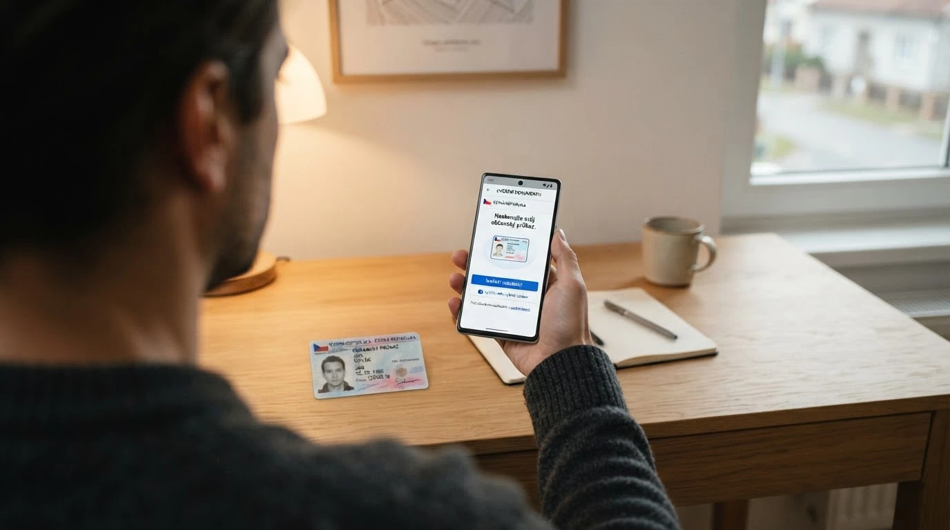 Hráč nahrávající doklad totožnosti při ověření KYC