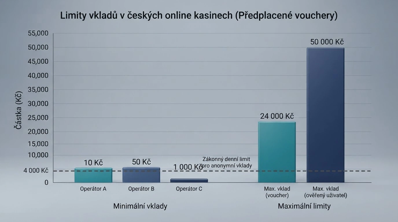 Srovnání minimálních a maximálních vkladů přes Paysafecard v českých online casinech