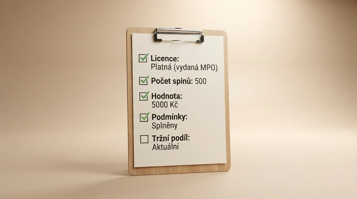 Seznam hodnoticích kritérií — licence, počet spinů, hodnota zatočení, podmínky protočení
