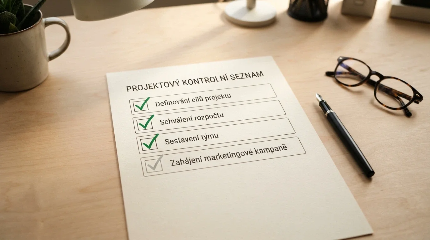 Stylizovaný checklist — licence MF ČR, bonusové podmínky, platební metody, česká podpora — s odškrtnutými položkami