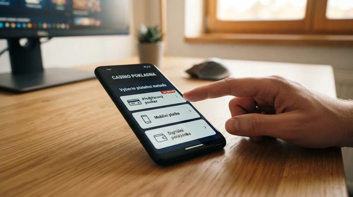 Mobil s otevřenou kasino pokladnou a výběrem platebních metod — SMS platba, Paysafecard i Apple Pay