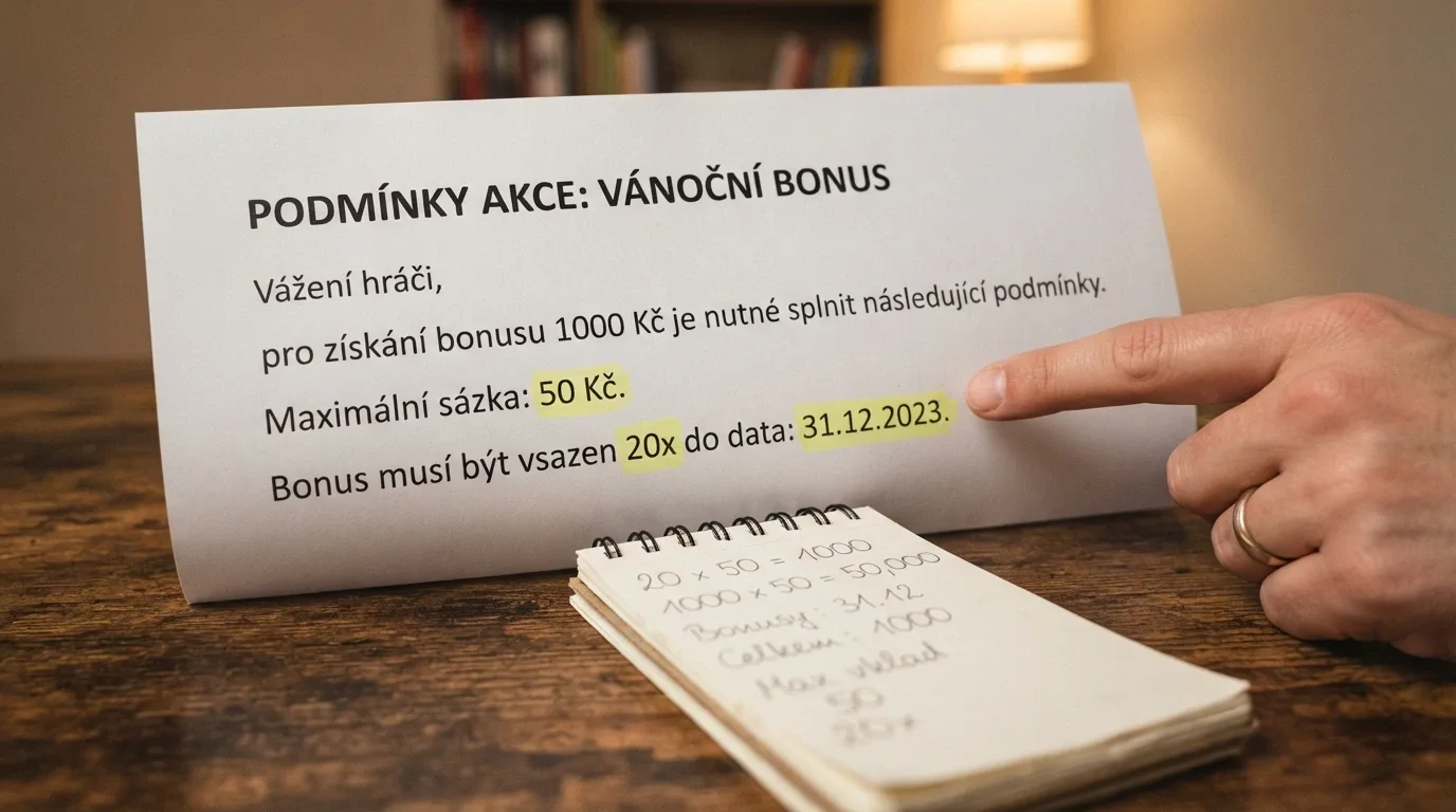 Detail podmínek protočení — číslo wageringu, lhůta a maximální sázka na spin