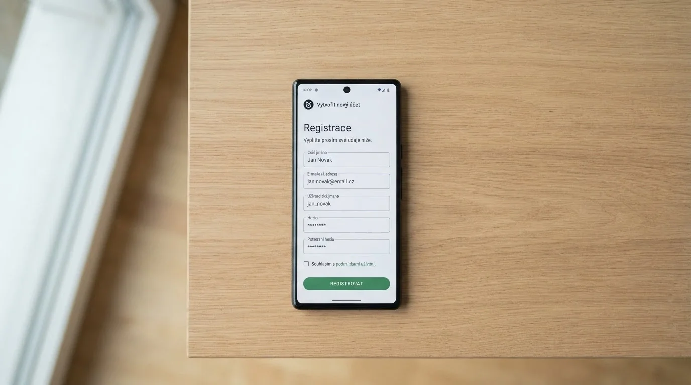 Registrační formulář českého online casina s možností ověření přes Bank iD