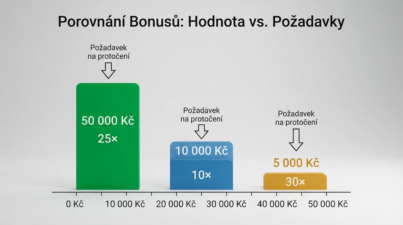 Stylizovaná tabulka s řádky operátorů a zvýrazněnými sloupci pro bonus a protočení