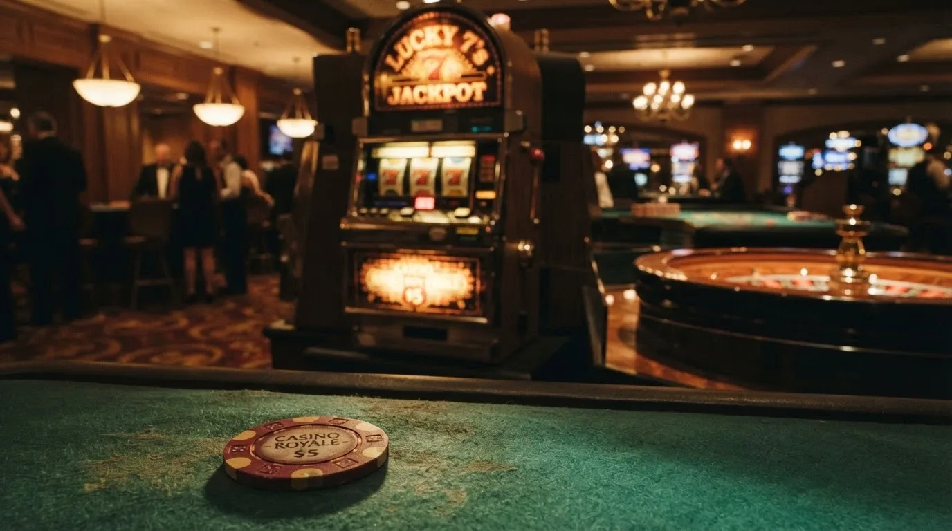 Přehled různých typů casino bonusů — karta s nápisem free spiny, cashback, věrnostní odměny, dárek k narozeninám