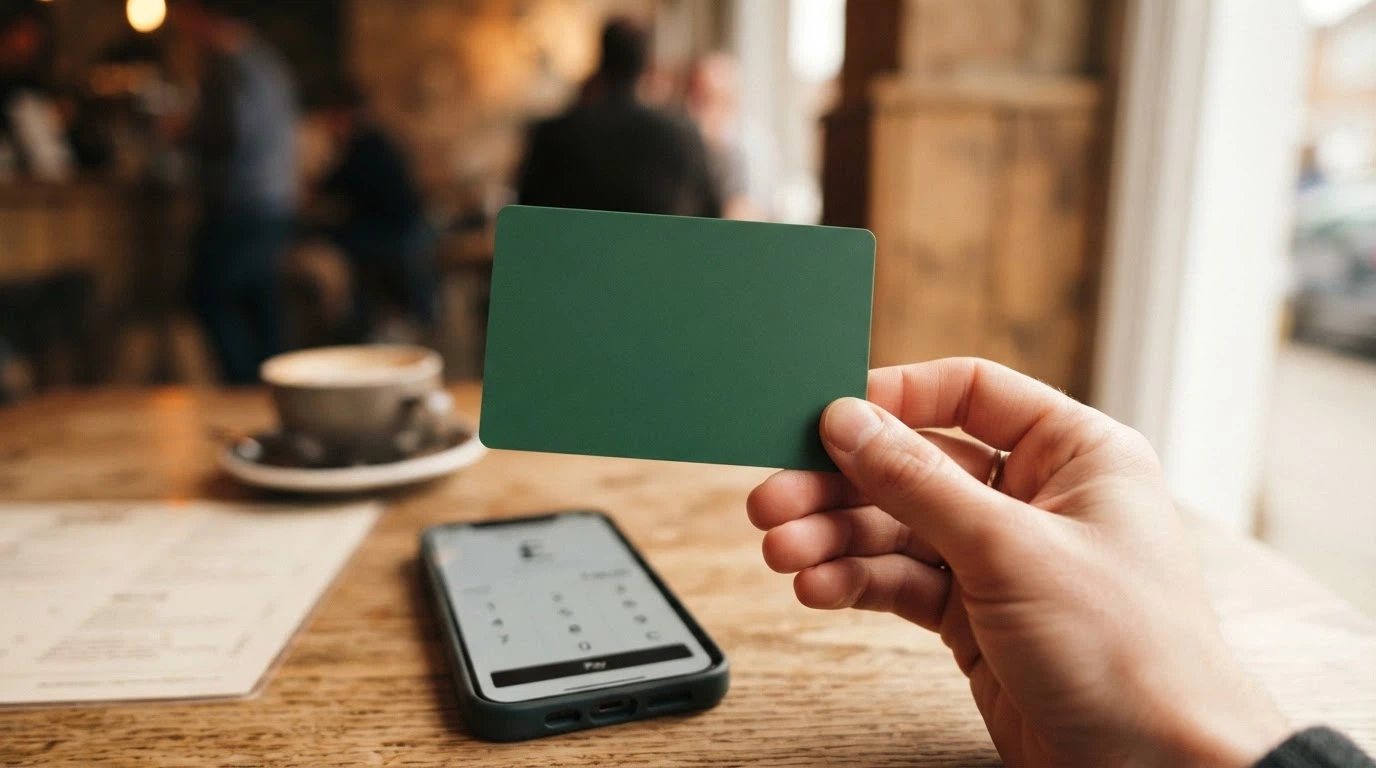Paysafecard kupon v ruce před mobilem zobrazujícím pokladnu online casina