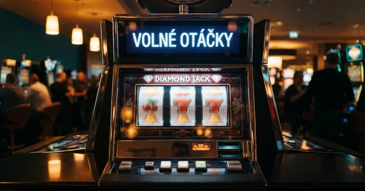 Roztočené válce výherního automatu s nápisem volné otočky, na displeji svítí nápis Free Spins