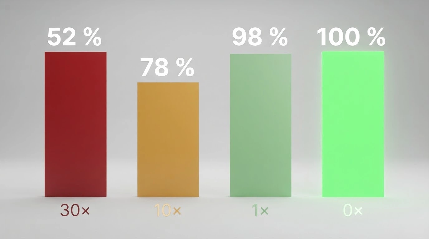 Vizualizace podmínek protočení — sloupcový nebo kruhový diagram ukazující, kolik z hodnoty bonusu zůstane hráči po protočení